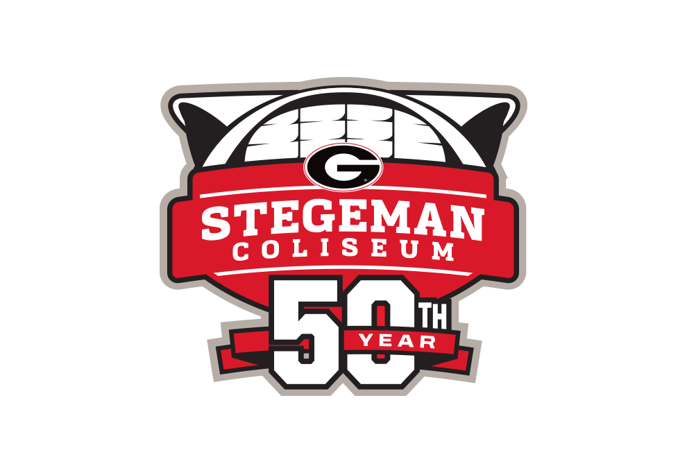 Stegeman Coliseum 50th Year Logo